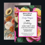 Summer Rose Garden Pink Floral 80th Birthday Kaart<br><div class="desc">Summer Rose Garden Pink Floral 80th Birthday</div>