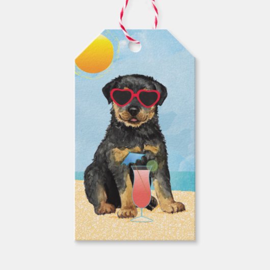 Summer Rottweiler Cadeaulabel (Voorkant)
