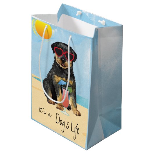 Summer Rottweiler Medium Cadeauzakje (Voorkant Gekanteld)
