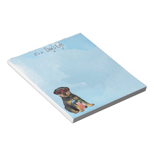 Summer Rottweiler Notepad Notitieblok (Schuin)