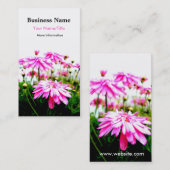 Summer!/Roze Gerbera Daisies Field Visitekaartjes (Voorkant / Achterkant)