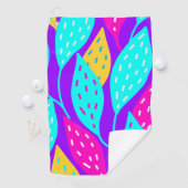 Summer roze Paarse Large Leaves Floral Pattern Golfhanddoek (Insitu)