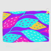 Summer roze Paarse Large Leaves Floral Pattern Golfhanddoek (Horizontaal)