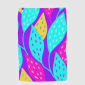Summer roze Paarse Large Leaves Floral Pattern Golfhanddoek (Voorkant)
