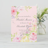 Summer Rozen Flowers Bridal Shower Kaart (Staand voorkant)