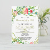 Summer rozen garden elegant chic new home bbq kaart (Staand voorkant)