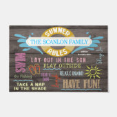 Summer Rules Personalized Mat, Pool Family  Deurmat (Voorkant)