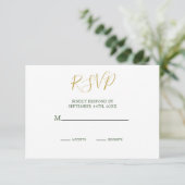 Summer Rustic Wood Elegant Gold Wedding RSVP (Staand voorkant)