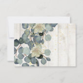 Summer Rustic Wood Elegant Gold Wedding RSVP Kaartje (Achterkant)