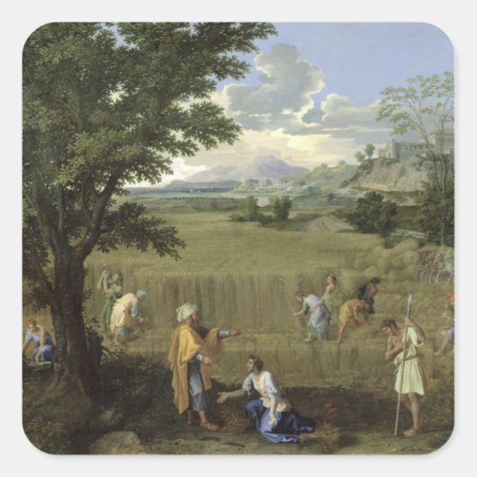 Summer, Ruth and Boaz, 1660-64 Vierkante Sticker (Voorkant)