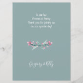 Summer Sage Wedding Menu (Achterkant)