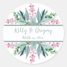 Summer Sage Wedding Ronde Sticker