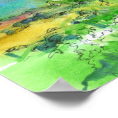 Summer Sailing Mountain Lake Waterverf Poster (Hoek)