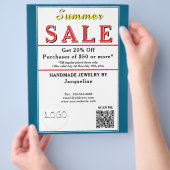 Summer Sale Blue White Heart Flyer (Hand)