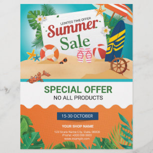 Summer Sale Flyer-Sjabloon Flyer