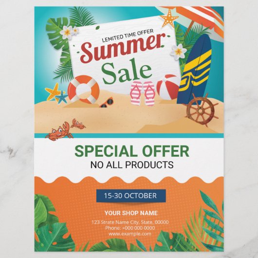 Summer Sale Flyer-Sjabloon Flyer (Voorkant)