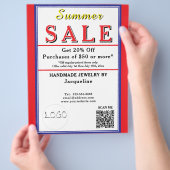 Summer Sale Red White Blue Heart Flyer (Hand)
