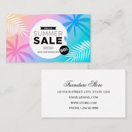 Summer Sale - Speciaal voorstel Visitekaartje (Voorkant / Achterkant)