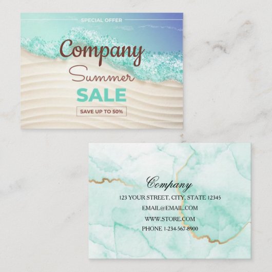 Summer Sale - Speciaal voorstel Visitekaartje (Voorkant / Achterkant)