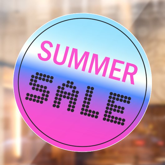 Summer Sale Window Cling Holographic Gradient Raamsticker (Vel 2)