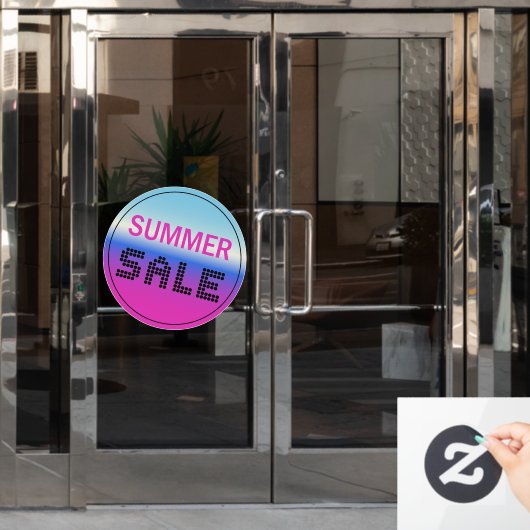 Summer Sale Window Cling Holographic Gradient Raamsticker (Kantoordeur)
