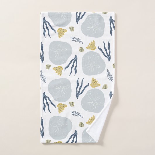 Summer Sand Dollar Seashells Beach Patroon Bad Handdoek (Handdoek)