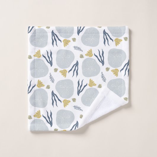 Summer Sand Dollar Seashells Beach Patroon Bad Handdoek (Wasdoekje)