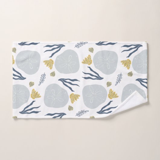 Summer Sand Dollar Seashells Beach Patroon Bad Handdoek (Handdoek)