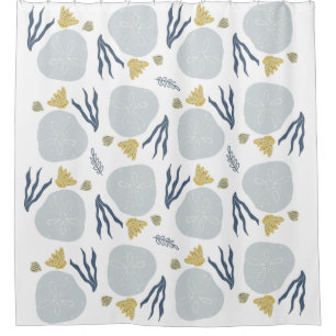 Summer Sand Dollar Seashells Beach Pattern Beach Douchegordijn