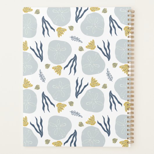 Summer Sand Dollar Seashells Beach Pattern Beach Planner (Achterkant)