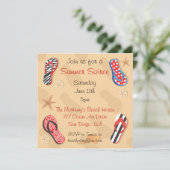 Summer Sandals Soiree Beach BBQ Party Invitation Kaart (Staand voorkant)
