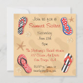 Summer Sandals Soiree Beach BBQ Party Invitation Kaart (Voorkant)
