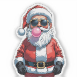 Summer Santa Cool Christmas Sticker