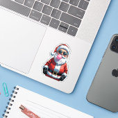 Summer Santa Cool Christmas Sticker (Laptop met iPhone)