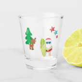 Summer Santa op de strand Shot Glas (Voorkant)