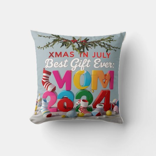 Summer Santa Pillow: Kerstmis in juli Dubbele func Kussen (Voorkant)