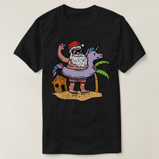 Summer Santa Unicorn Floater T-shirt (Design voorkant)