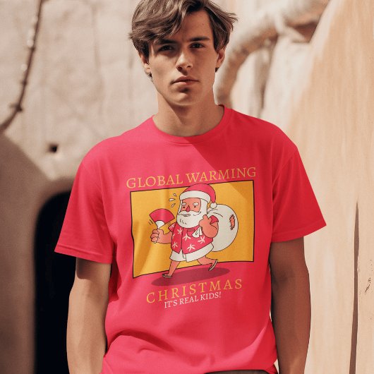 Summer Santa verspreidt coole tip voor opwarming v T-shirt