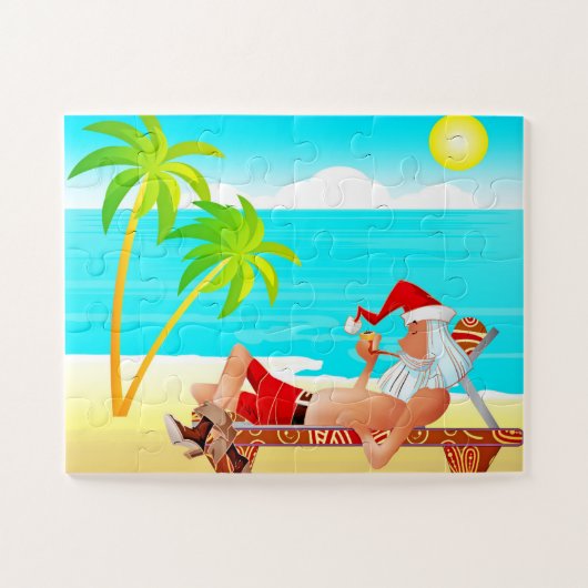 SUMMER SANTA VOOR BEACH JIGSAW PUZZLE LEGPUZZEL (Horizontaal)