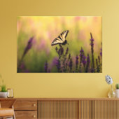 Summer Scene, Butterfly en Loosestrife Canvas Afdruk (Insitu (Woonkamer))