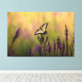Summer Scene, Butterfly en Loosestrife Canvas Afdruk (Insitu (Houten vloer))