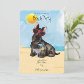 Summer Scottish Terrier Beach Party nodigt uit Feestdagenkaart (Staand voorkant)