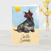 Summer Scottish Terrier Kaart (Gele Bloem)