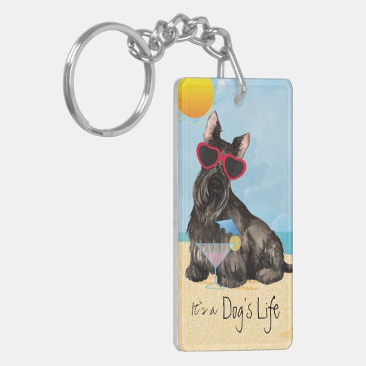 Summer Scottish Terrier Sleutelhanger (Voorkant Links)