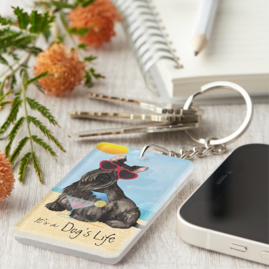 Summer Scottish Terrier Sleutelhanger (Voorkant Rechts)