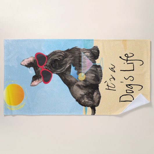 Summer Scottish Terrier Strandlaken (Voorkant)