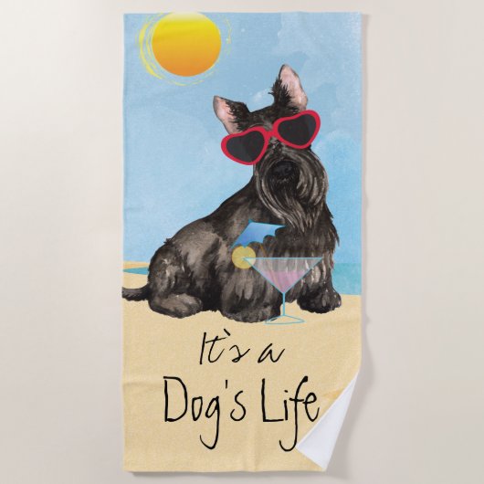 Summer Scottish Terrier Strandlaken (Voorkant)