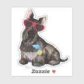 Summer Scottish Terrier Vinyl Sticker (Vel)