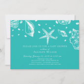 Summer Sea Shells Baby shower Uitnodiging (Voorkant)