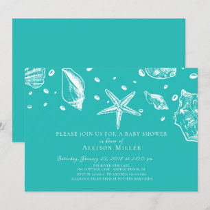 Summer Sea Shells Baby shower Uitnodiging